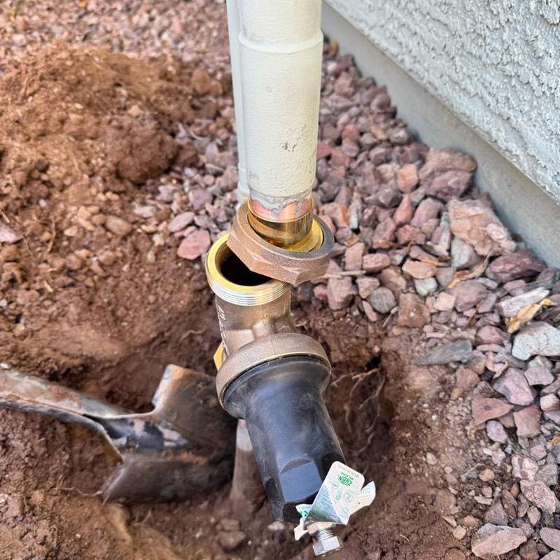 Pressure regulating valve installation on copper riser pipe