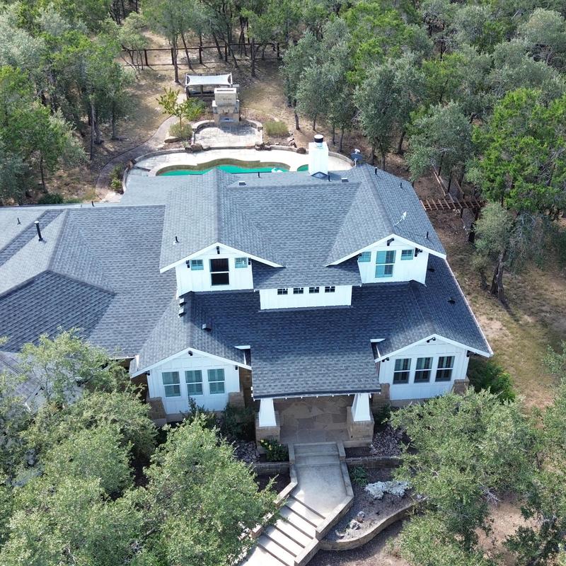 GAF HDZ 30 Charcoal roof with new gutters installed GAF HDZ 30 Charcoal roof with new gutters installed