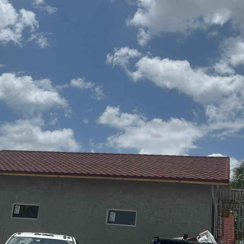 Stonecoated steel roof on new garage addition, Cape Coral