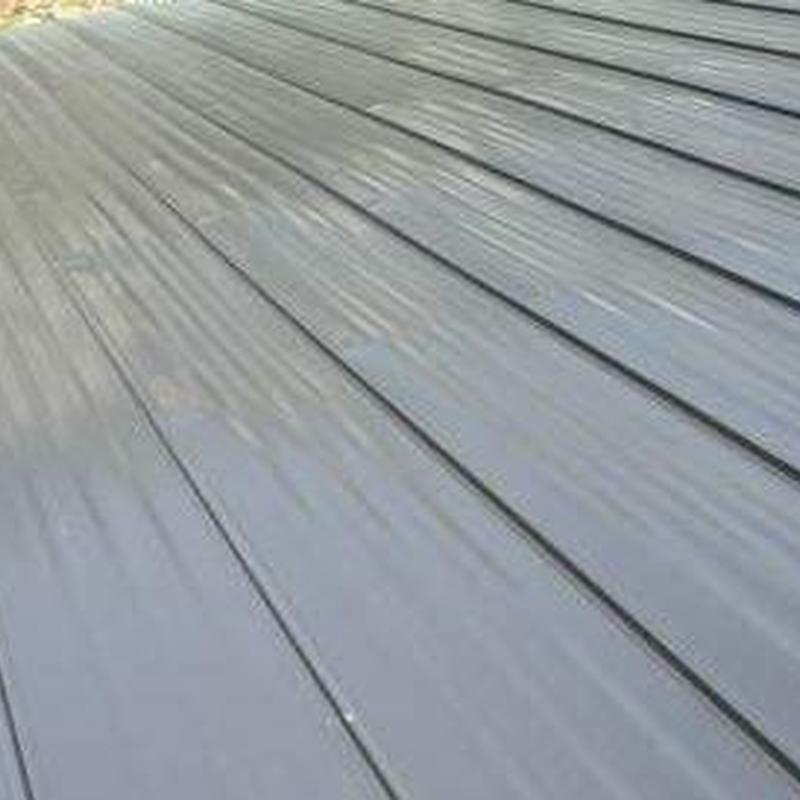 Standing seam metal roof panels close-up