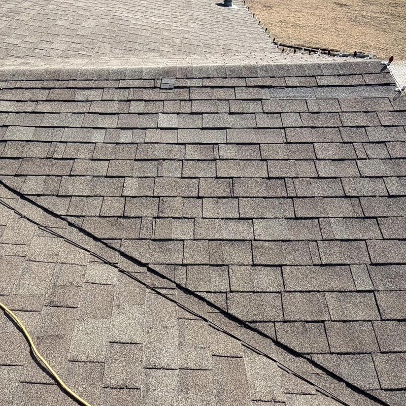 Asphalt shingle roof with hail damage inspection in Joshua TX
