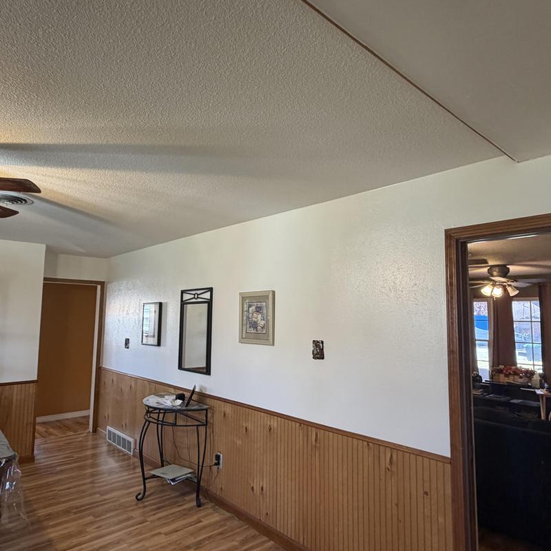 Sheetrock wall with paint and texture in kitchen