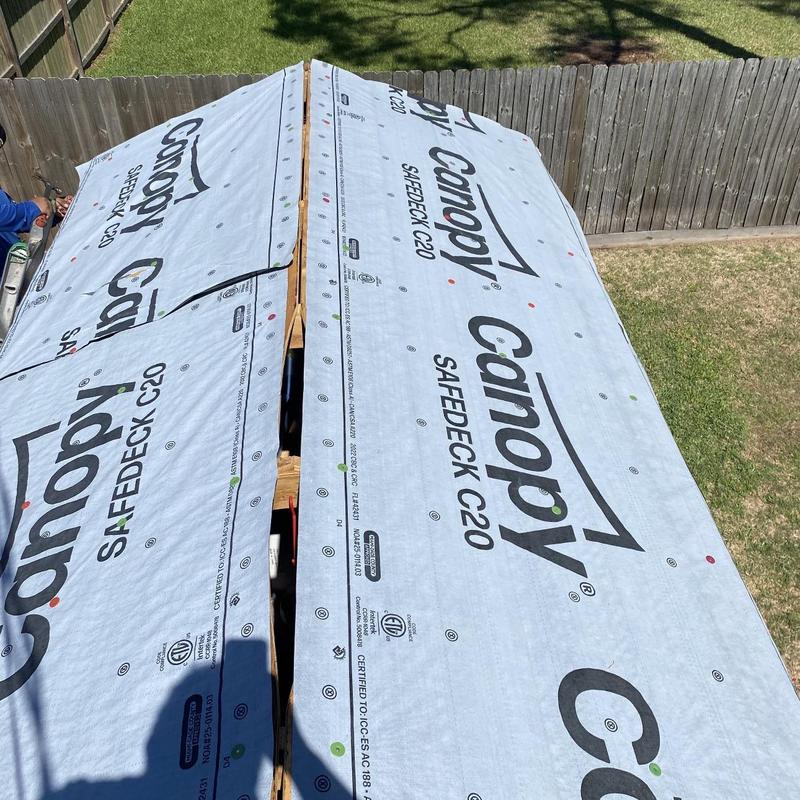 Synthetic underlayment on Pearland shed roof replacement