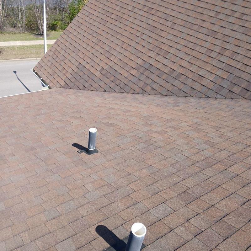 Asphalt shingle roof with vent pipes in Collierville