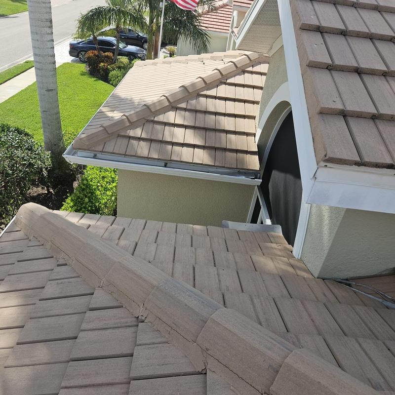 Concrete tile roof ridge and gutter system Cape Coral FL