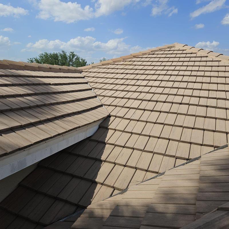 Concrete tile roof with inspection shadows in Cape Coral