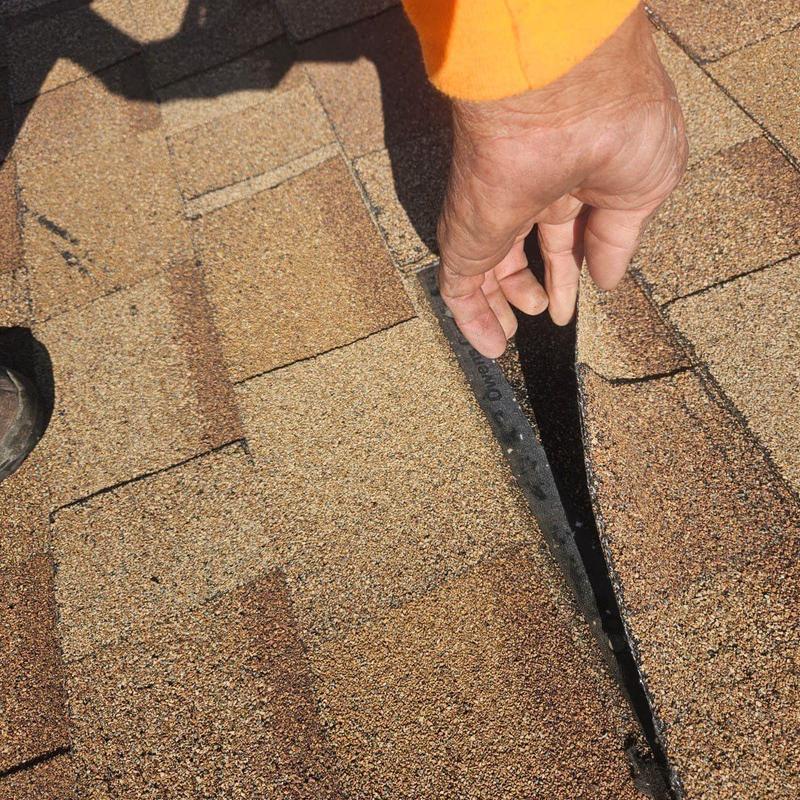 Shingle roof with lifted and damaged shingles repair needed