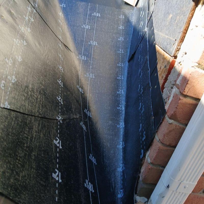 Dead valley pan with waterproof underlayment on brick wall