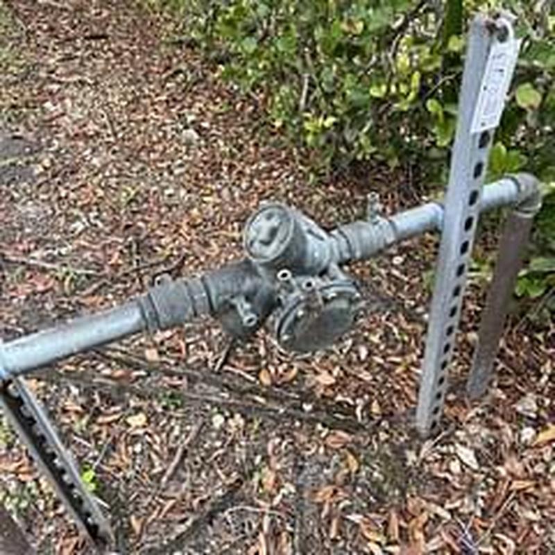 4-inch backflow prevention device with piping outdoors 4-inch backflow prevention device with piping outdoors