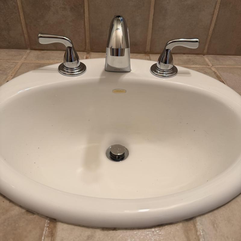 Bathroom sink faucet with chrome 3-piece handles