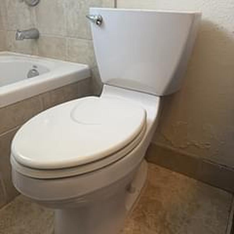 Kohler two-piece toilet with bidet seat installed