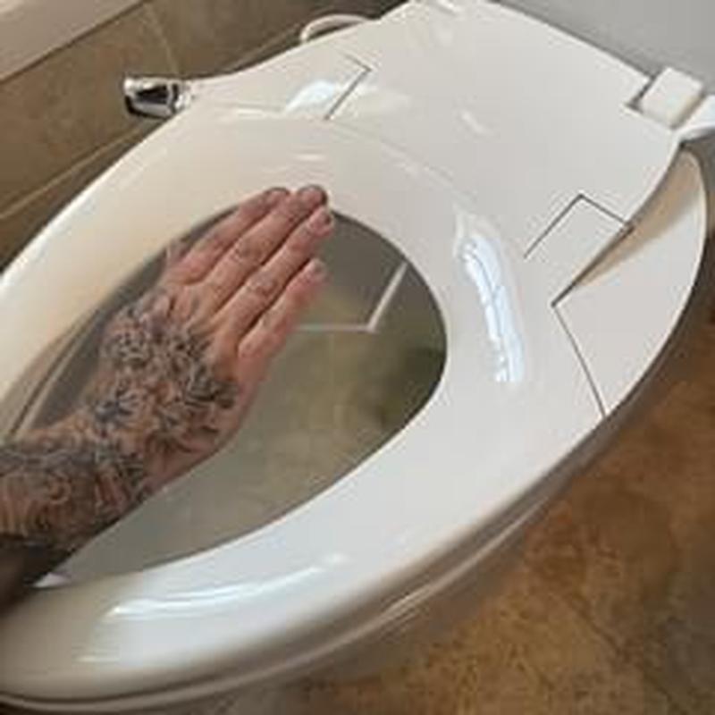 Bidet toilet seat installation and water connection testing