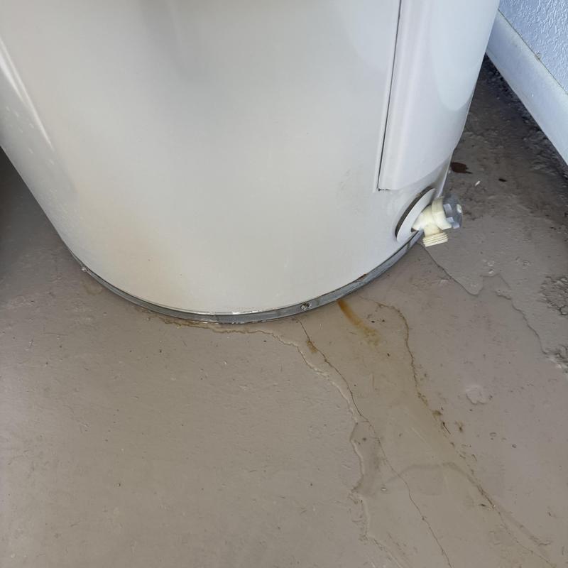 Bradford water heater leaking at base on concrete floor