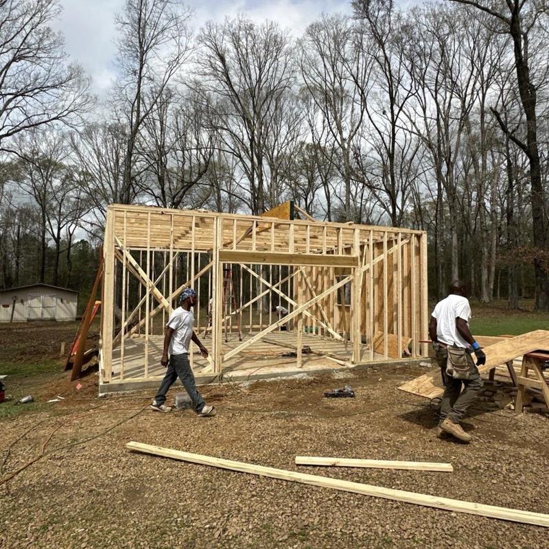 Wood framing construction for 12x24 new building