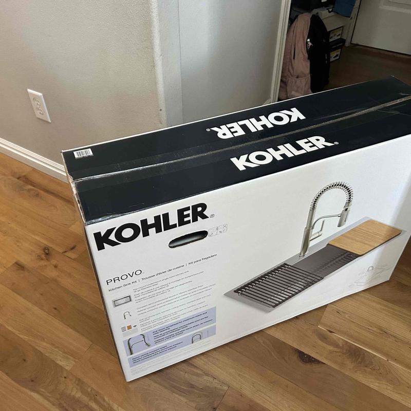 Kohler Provo kitchen sink and faucet kit in box