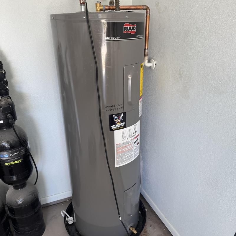 Electric water heater installation with copper piping