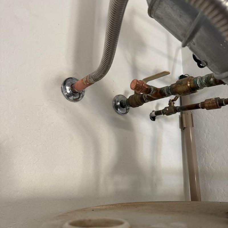 Pressure reducing valve on copper riser with new flex line