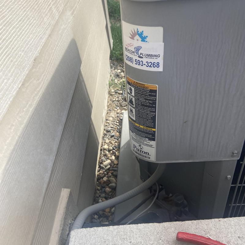 Outdoor condenser contactor and wiring detail close-up