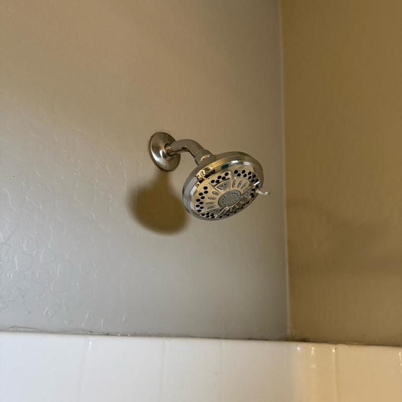 Shower head with trim plate installation in Queen Creek