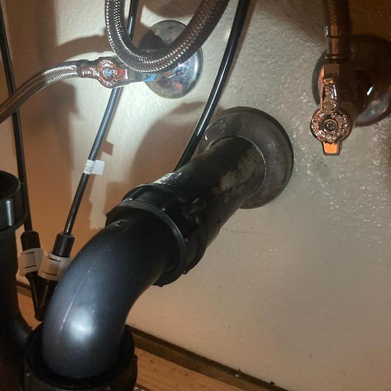 Sink angle stop valves and drain piping installation