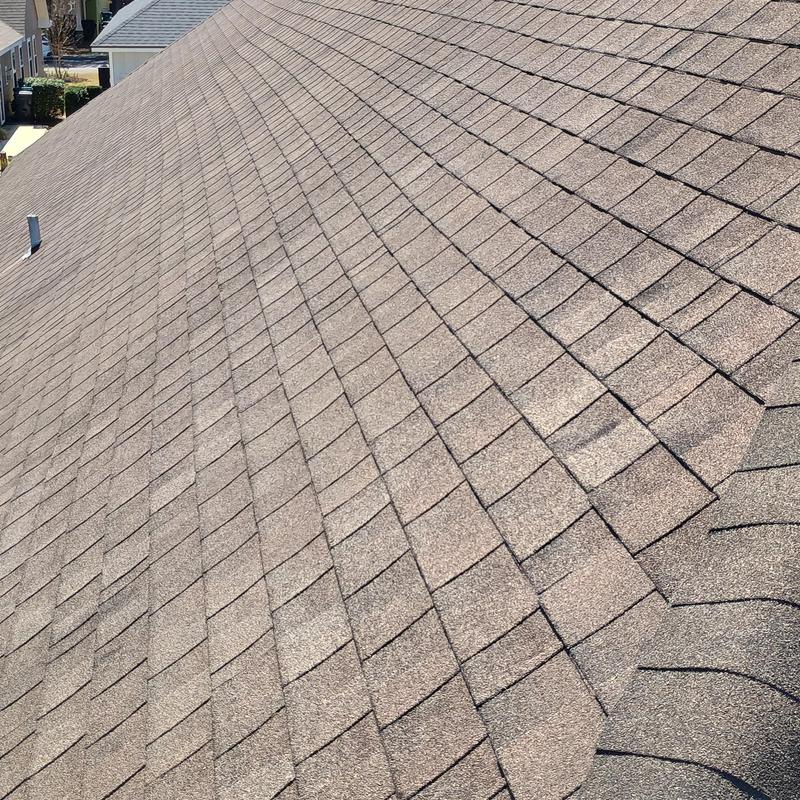 Asphalt shingle roof with no visible storm damage Asphalt shingle roof with no visible storm damage