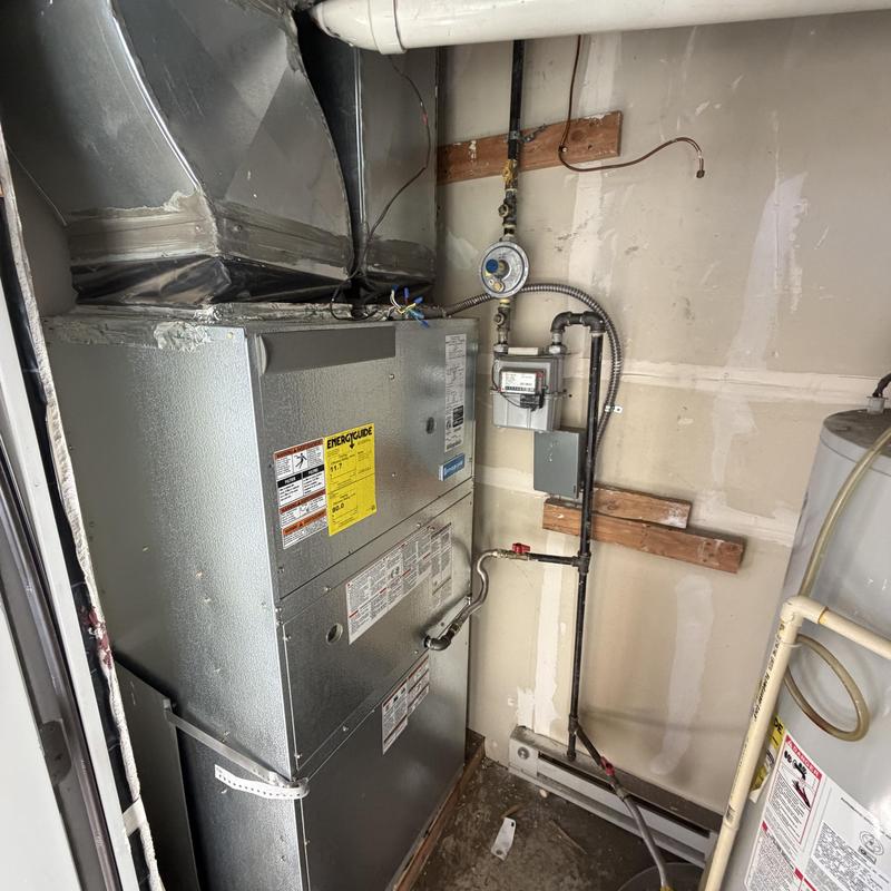 Gas furnace and meter installation in utility room