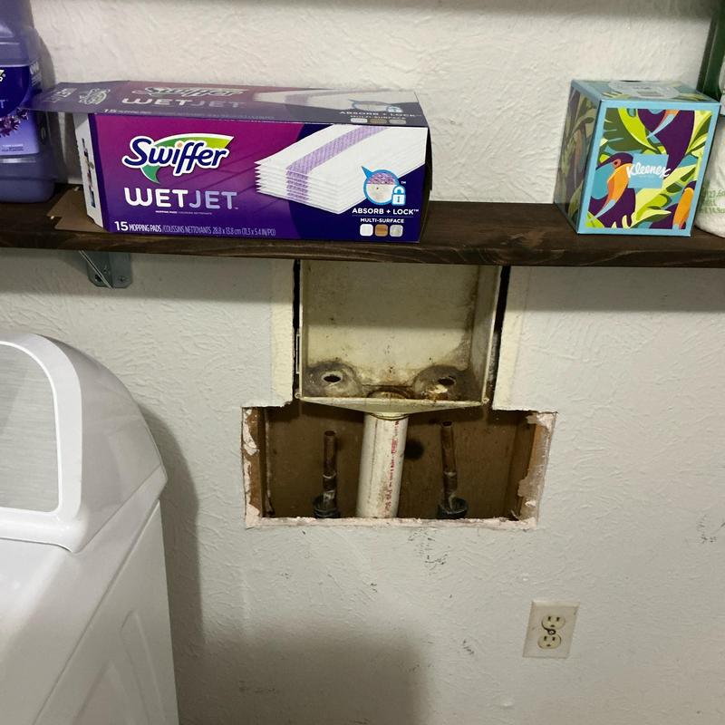 Washer box with shut off valves removed from wall cavity