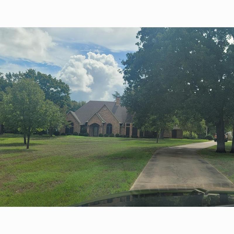 Roof shingles hail damage on residential home in Terrell, TX