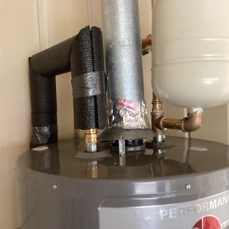Gas water heater with new expansion tank and piping