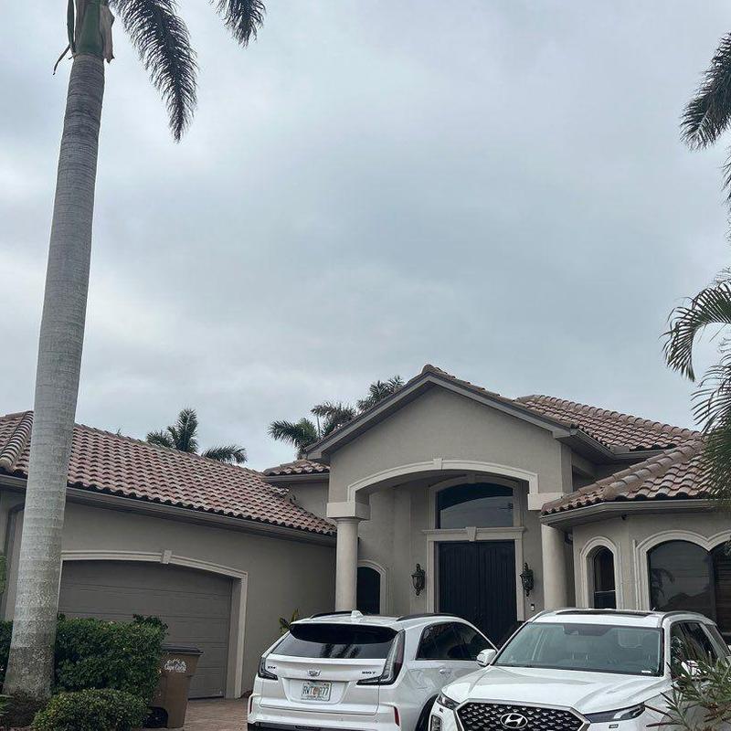 Concrete tile roof with foam adhesive in Cape Coral