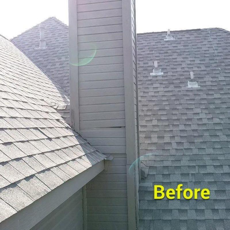 Chimney siding and trim before replacement in McKinney TX