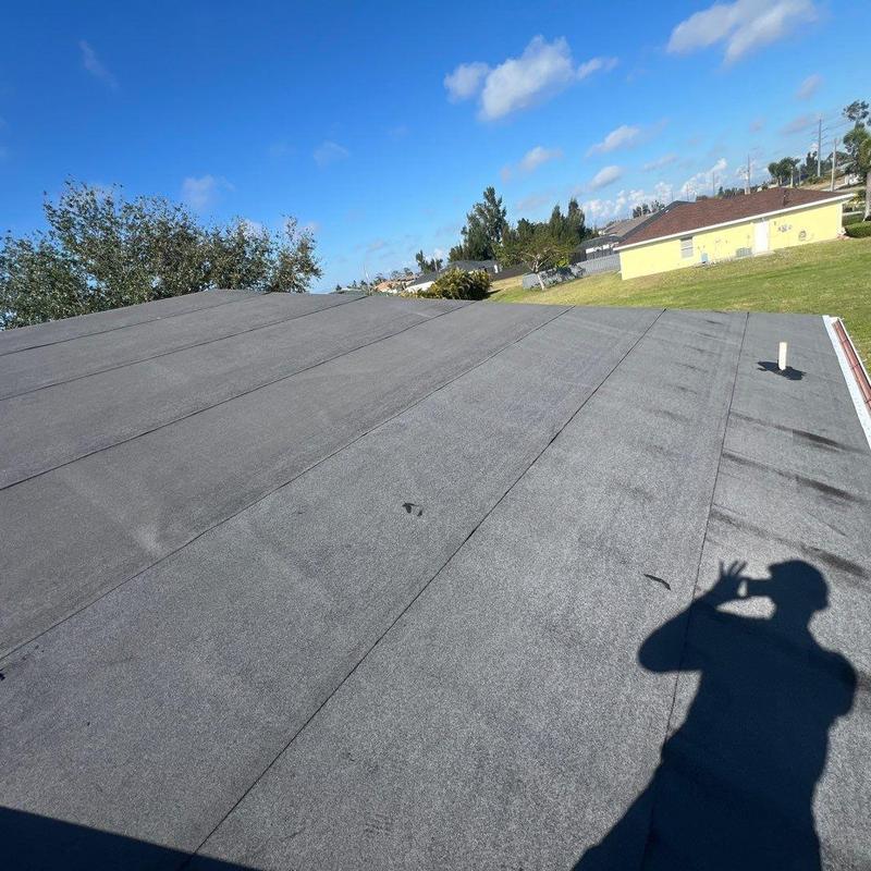 Roof underlayment inspection on flat roof in Cape Coral