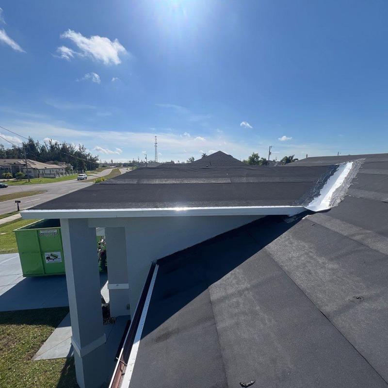 Roof dry-in underlayment with UV damage in Cape Coral