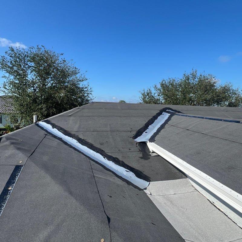 Roof dry-in underlayment showing UV damage and sealing issues
