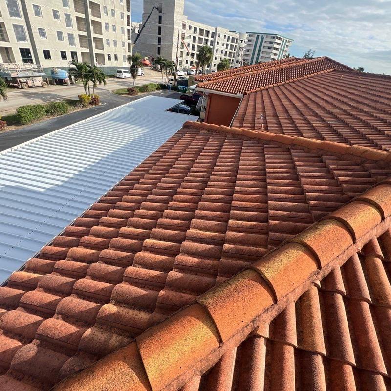 Concrete tile roof with ridge caps in Cape Coral