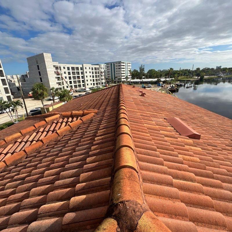 Concrete tile roof ridge and vent inspection in Cape Coral