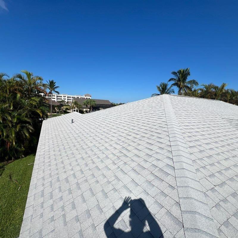 Shingle roof with ridge vent installed in Cape Coral