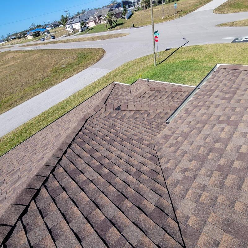 Shingle roof with repaired valleys and flashing Cape Coral FL