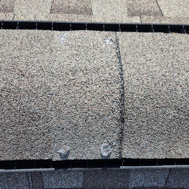 GAF Weatherwood shingles with sealed fasteners and caulking