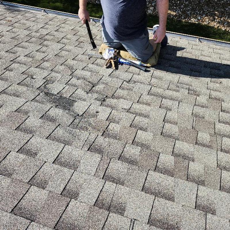 GAF Weatherwood asphalt shingles with roof repairs