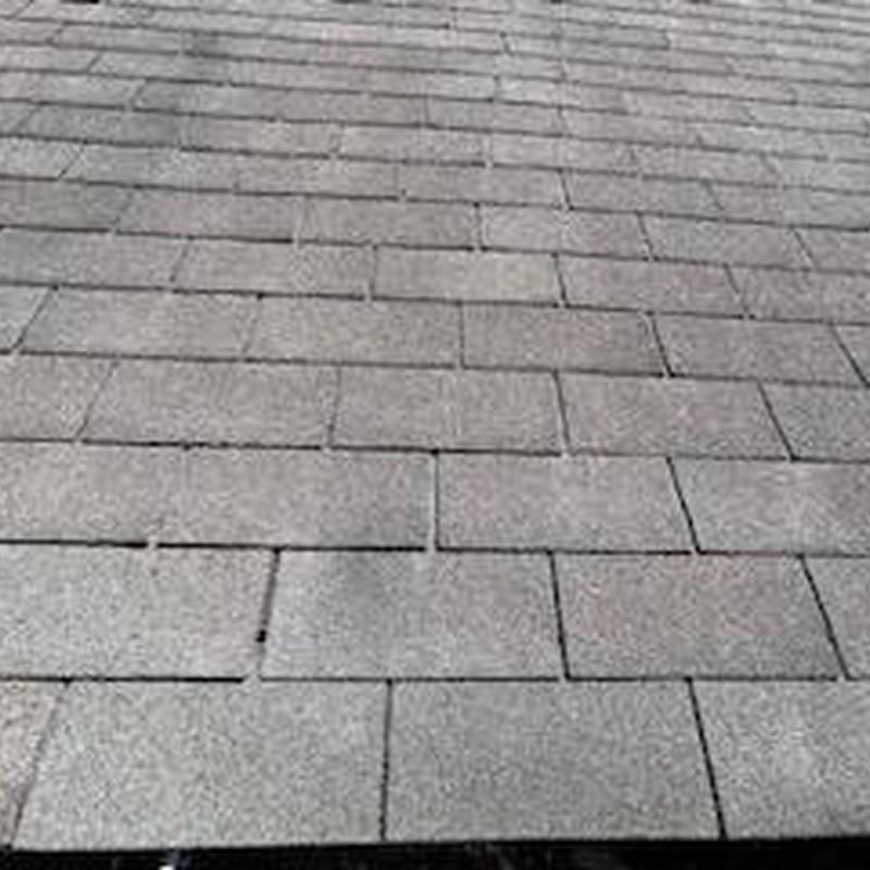 GAF Royal Sovereign weather gray shingles installed on roof