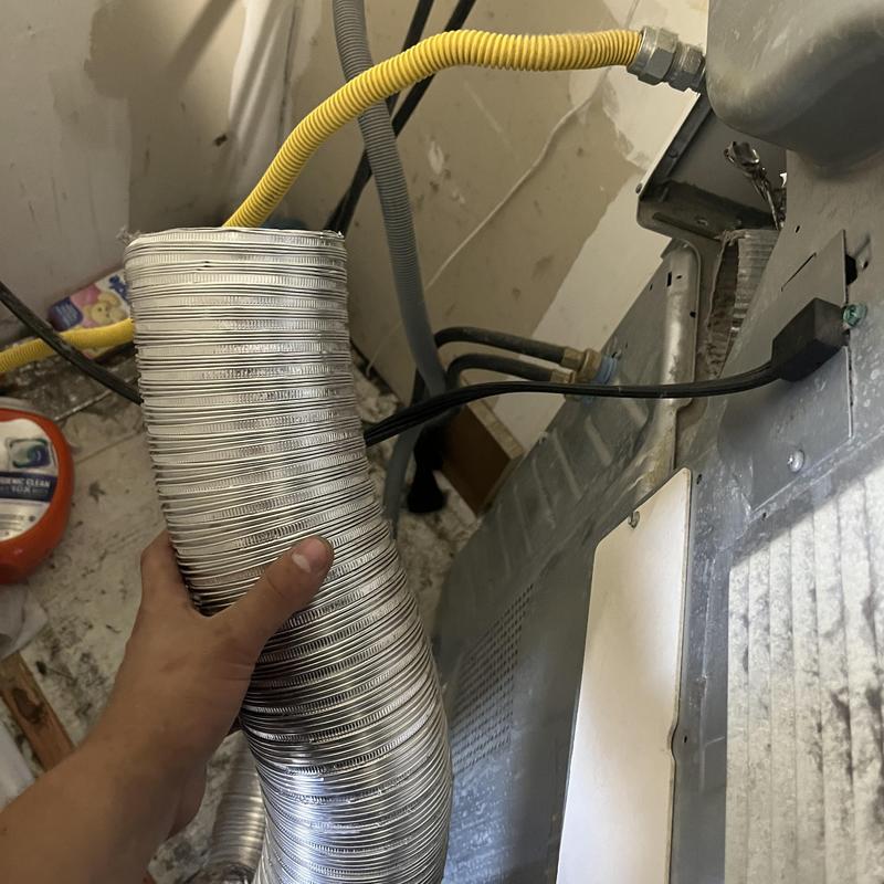 Dryer vent duct loose before reconnection