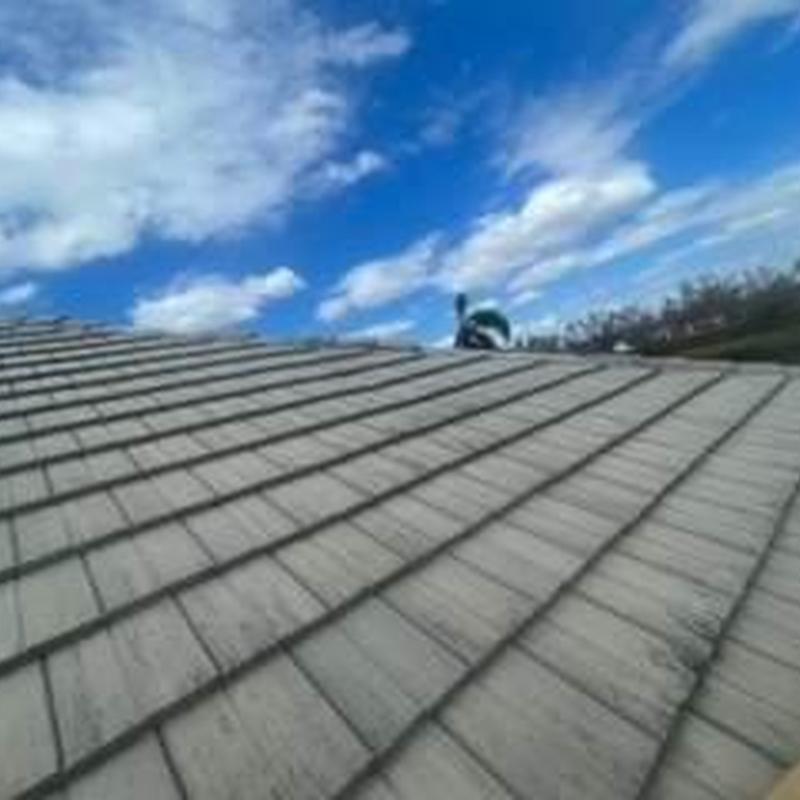 Concrete tile roof with damaged areas and underlayment issues