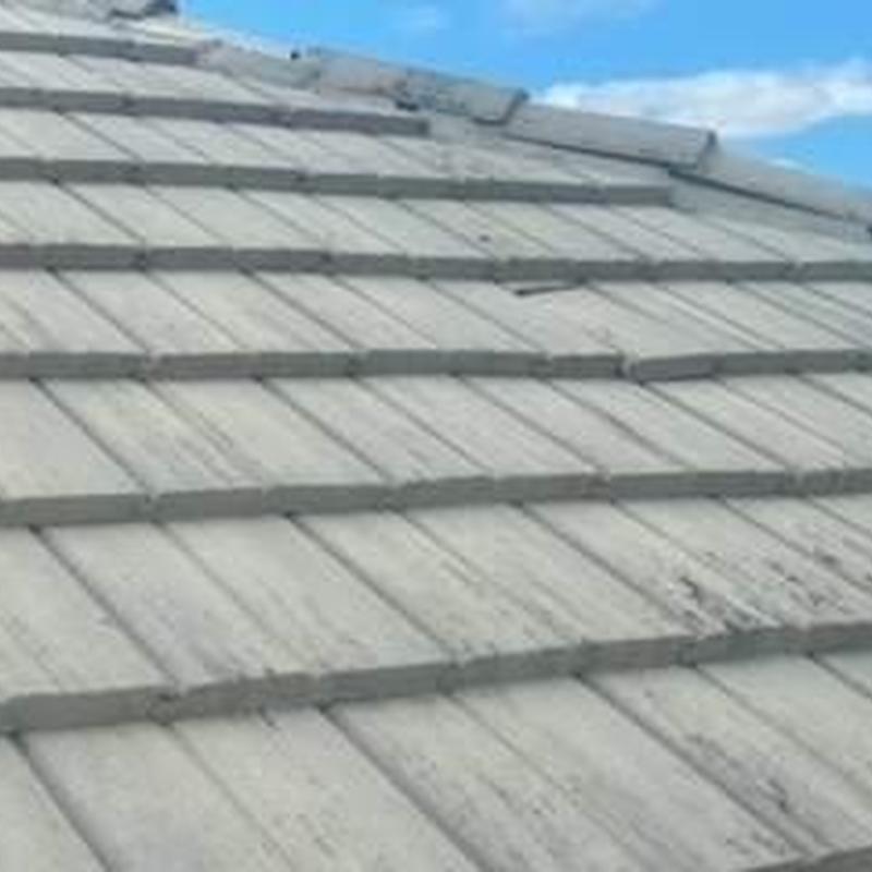 Concrete tile roof with damaged and aged underlayment