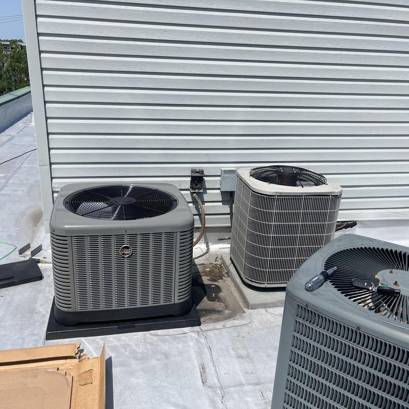 Air conditioner units on rooftop for HVAC system