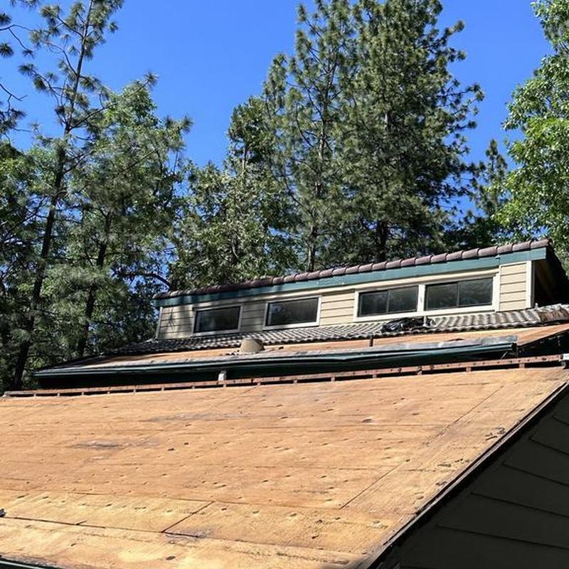 Tile roof plywood underlayment removal in Murphys CA