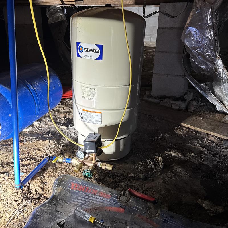 20-gallon well pressure tank with switch installed