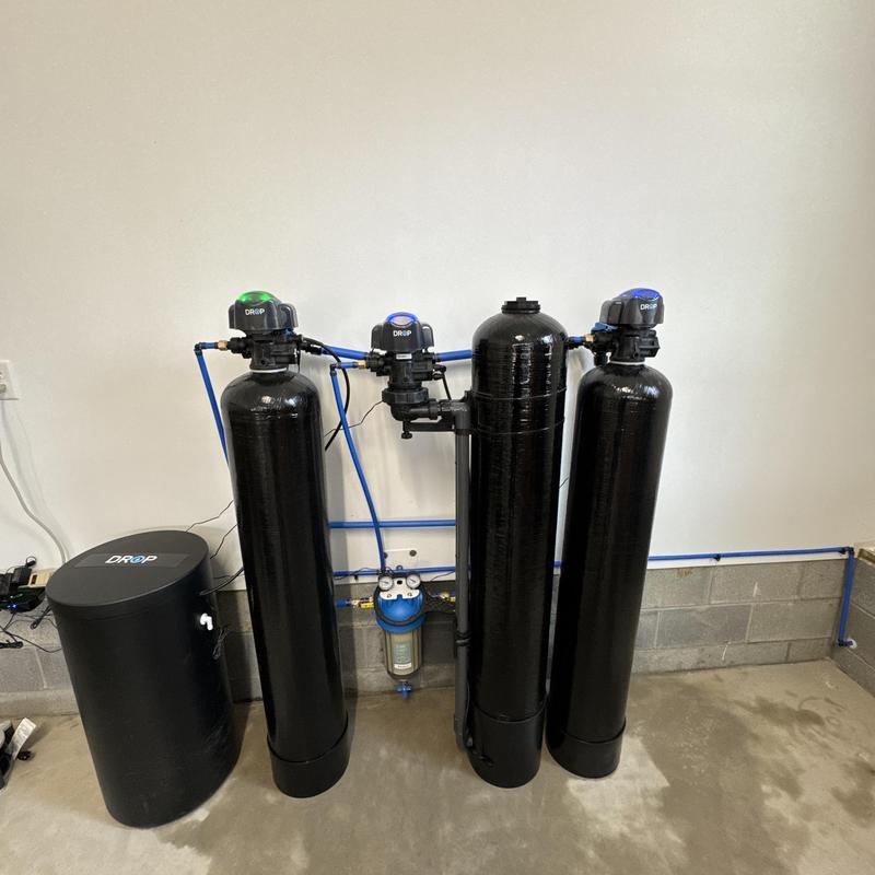 3-tank water filtration system with sediment filter installation
