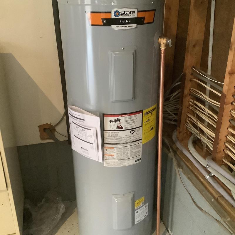50-gallon State Electric water heater installation