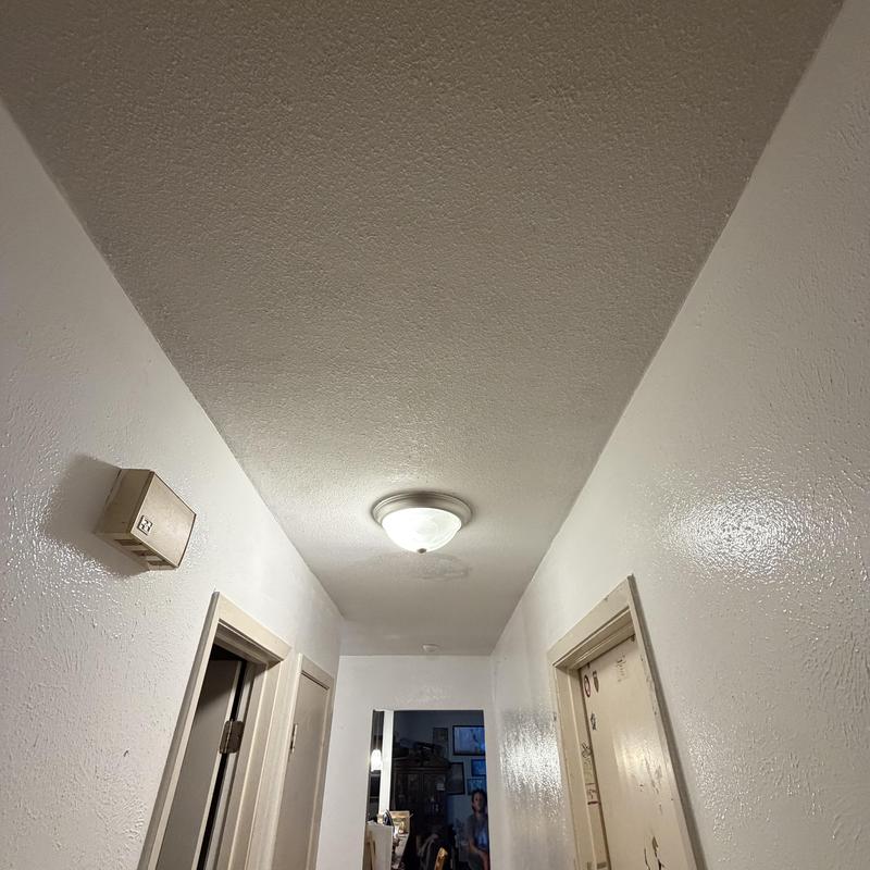 Sheetrock walls and ceiling with fresh texture and paint